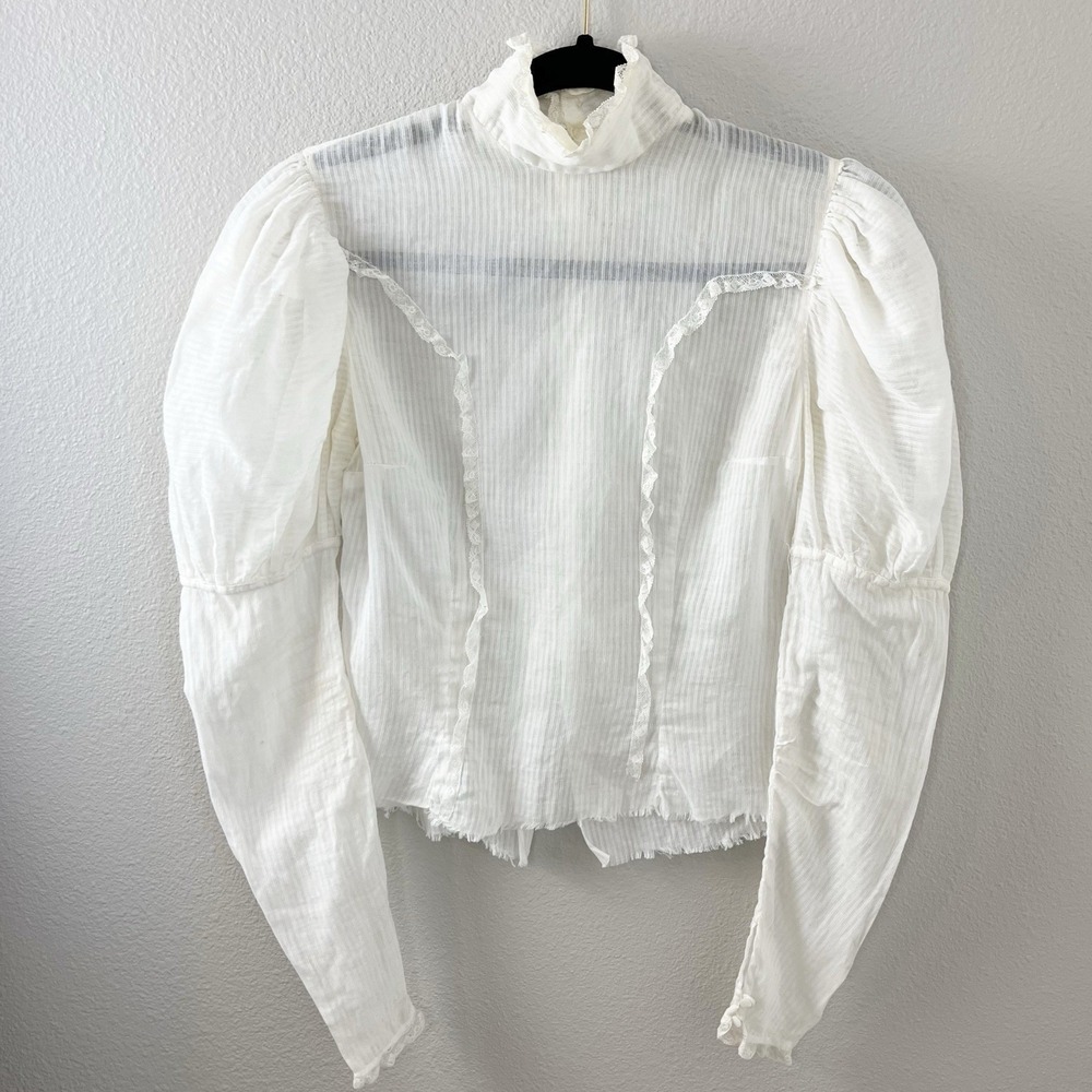 Edwardian Cotton Lace Blouse Handmade - Picture 2 of 16